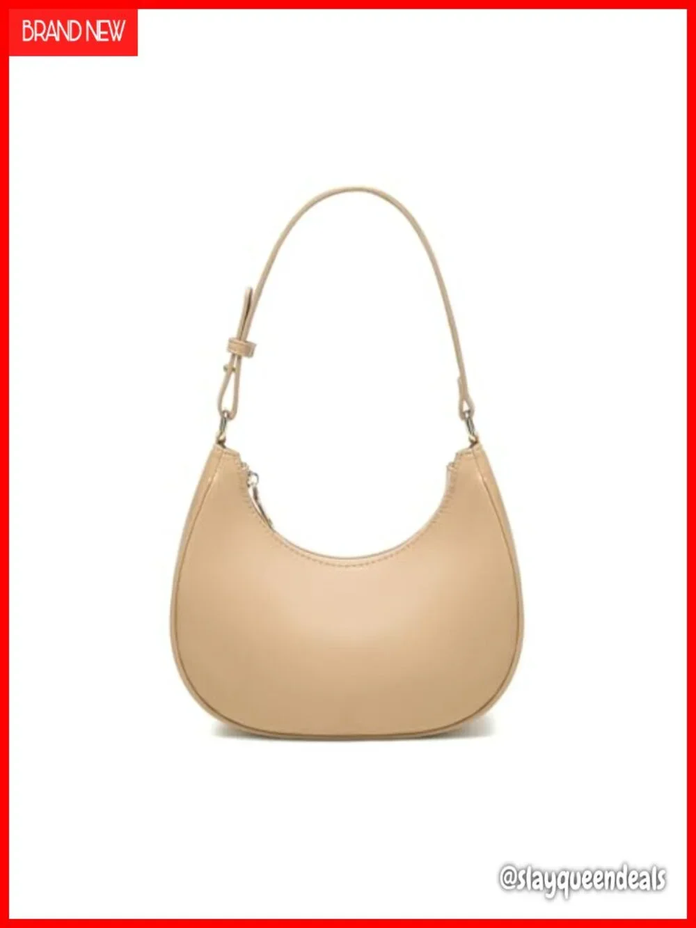 Crescent Hobo Shoulder Bag Women Tote Handbag PU Leather Zipper Cute Mini Clutch